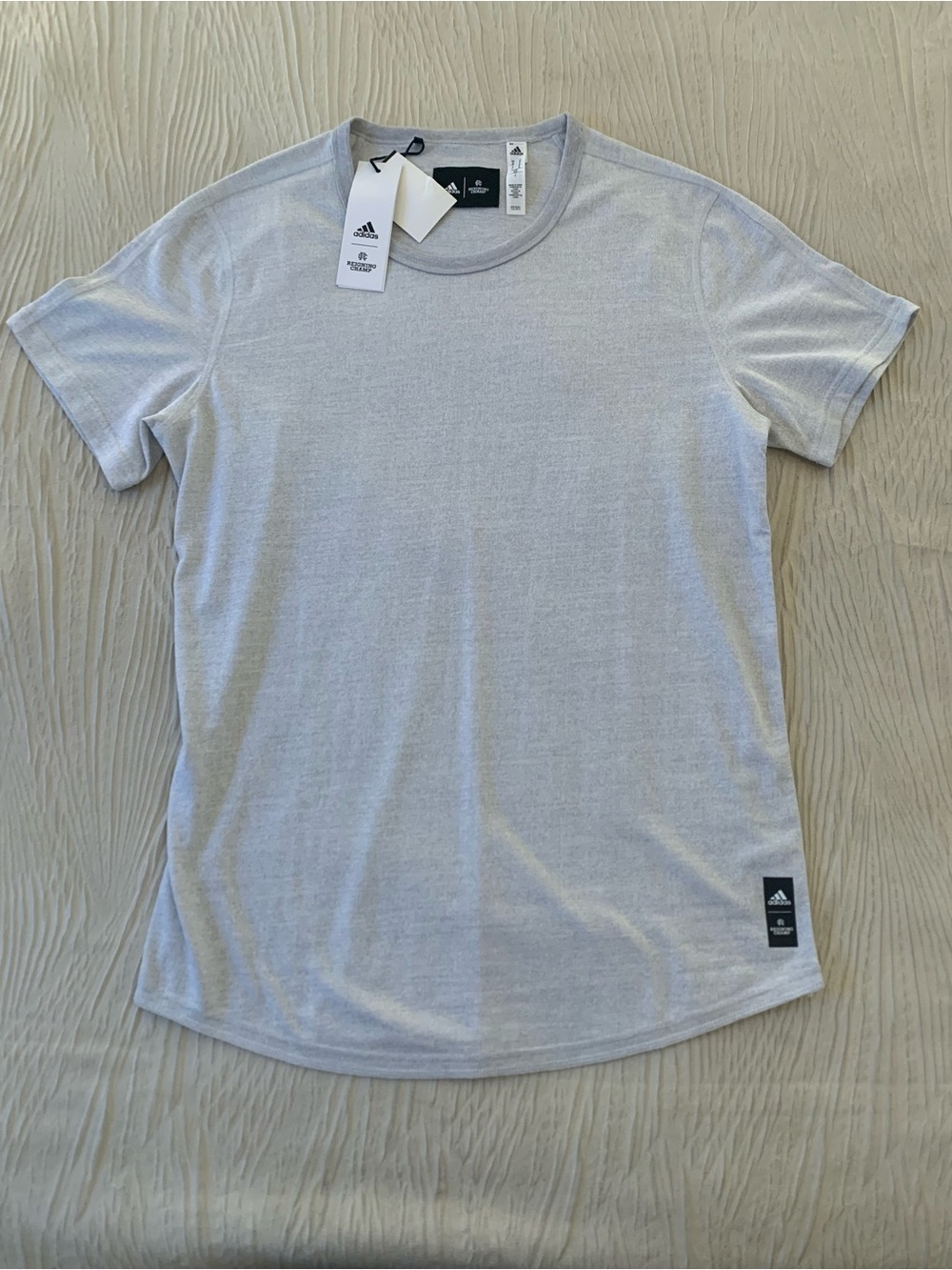 NWT Adidas x Reigning Champ Gray Jersey Knit Short Sleeve T-Shirt, size Medium